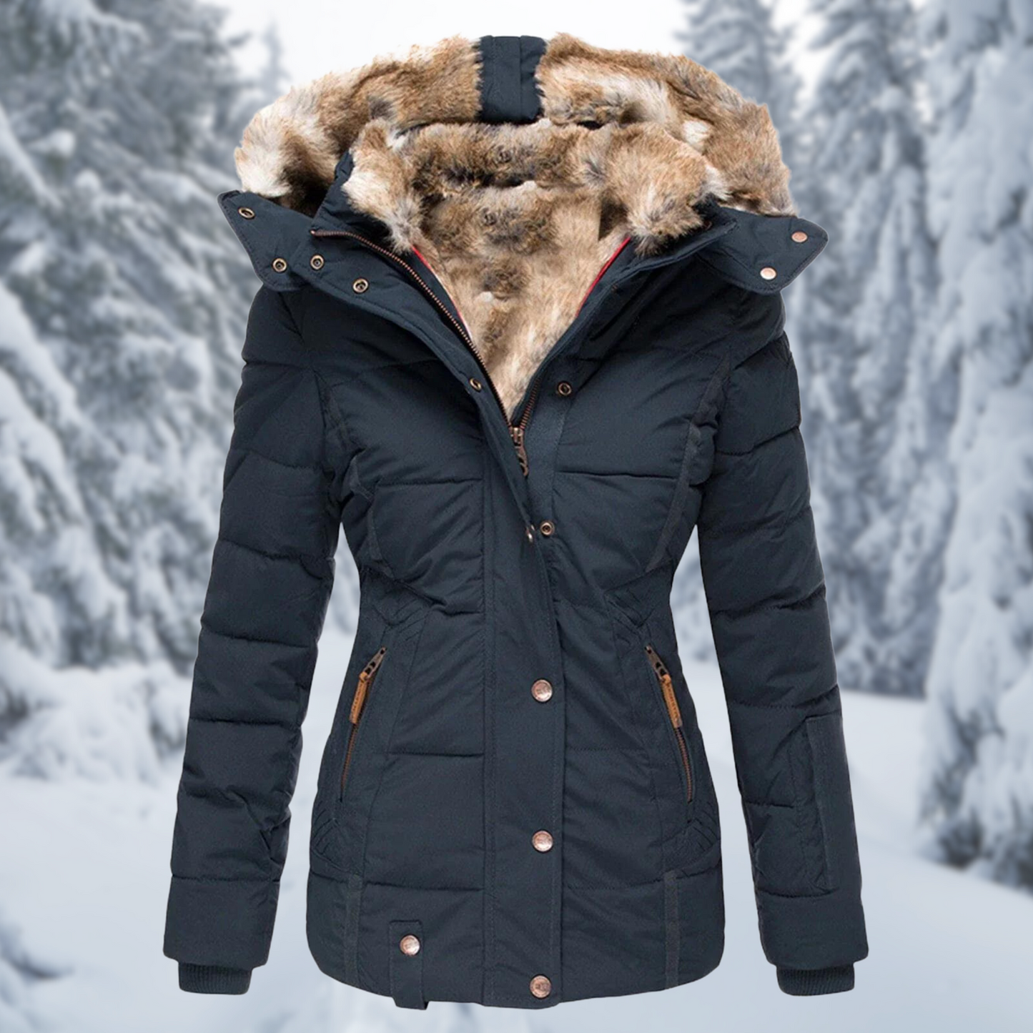 Damen Elegante Winterjacke Warm
