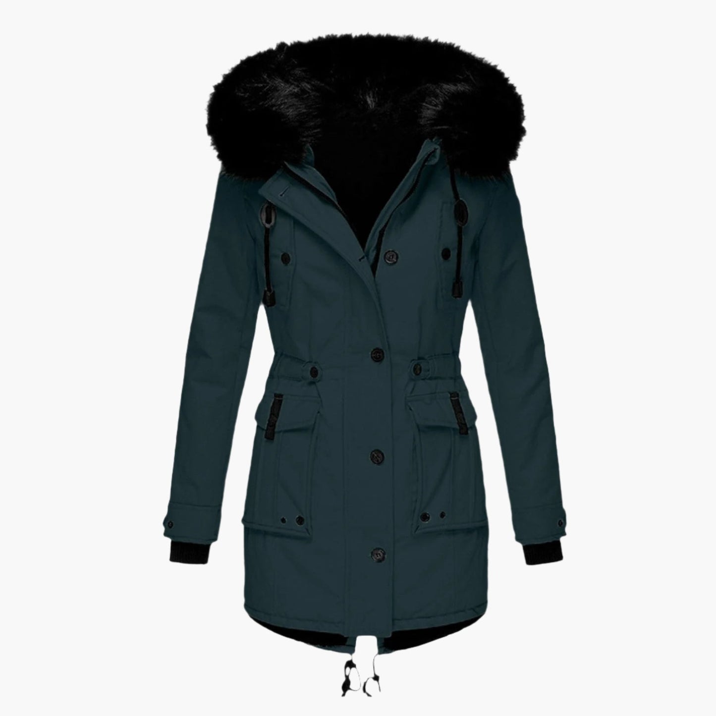 Damen Longline Winterjacke Warm Kapuzen
