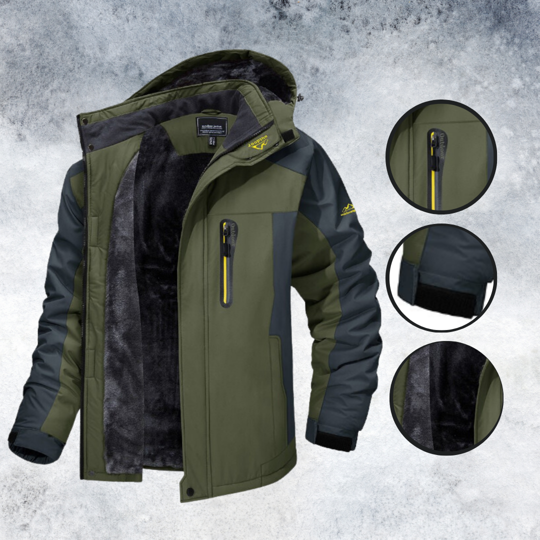 Herren Winterjacke Wasserdicht Funktionsjacke Schwarz - Eveloria