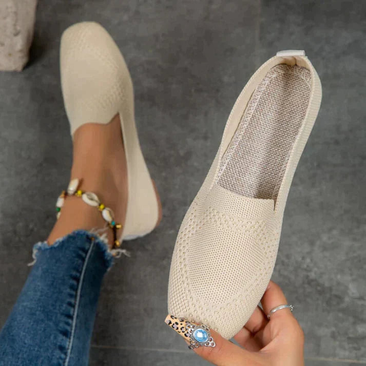 Damen Loafer Gestrickt Reinschlüpfen - Eveloria