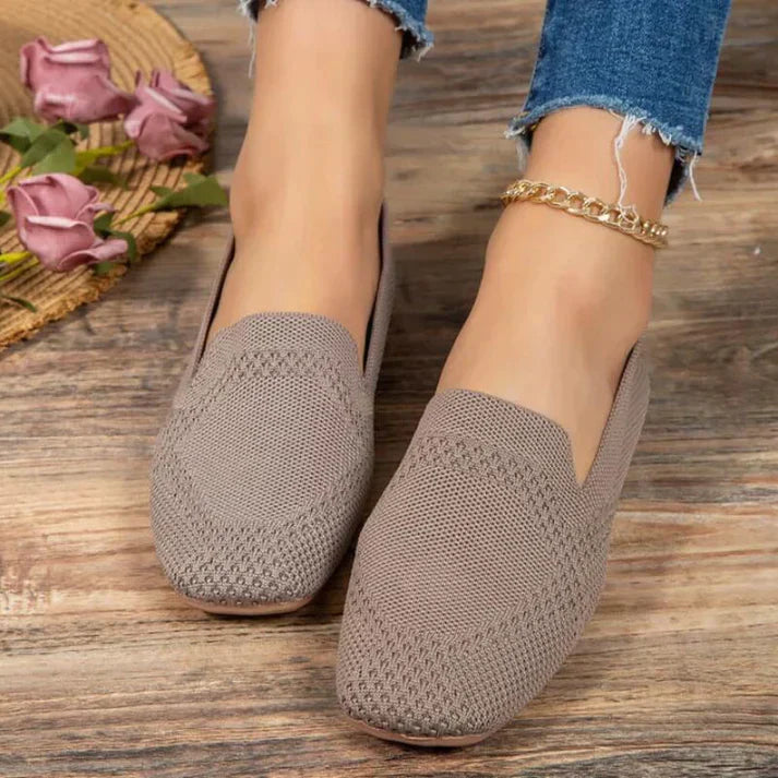 Damen Loafer Gestrickt Reinschlüpfen