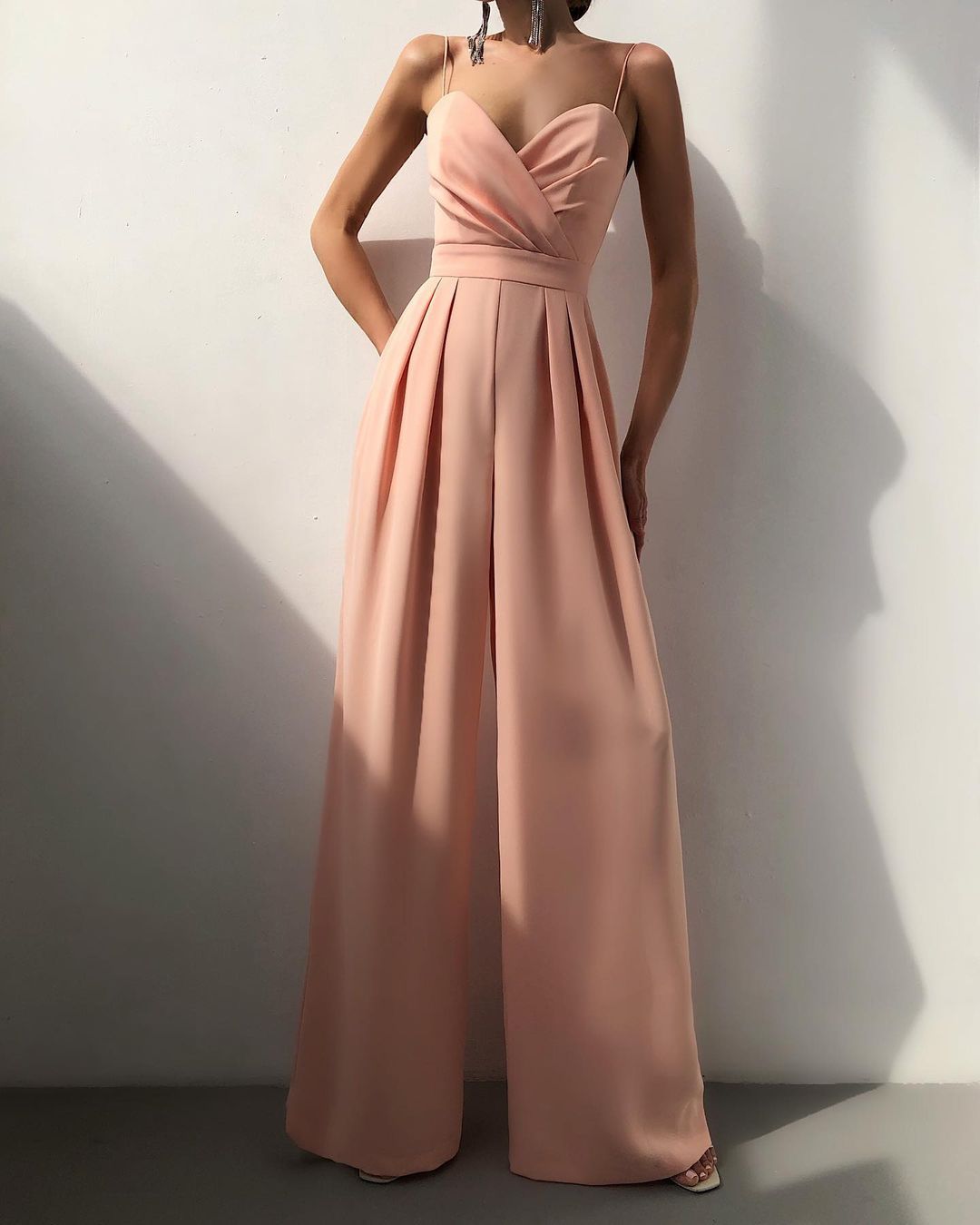 Damen Jumpsuit Weites Bein Spaghettiträger