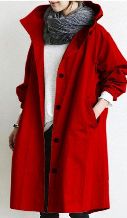 Eveloria Damen Trenchcoat Klassisch Lang Wasserabweisend