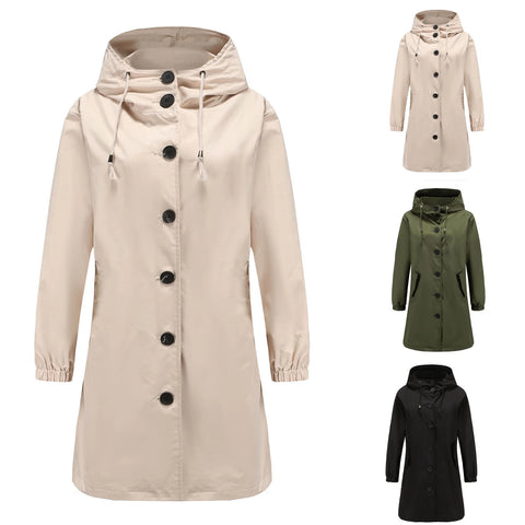 Eveloria Damen Trenchcoat Klassisch Lang Wasserabweisend