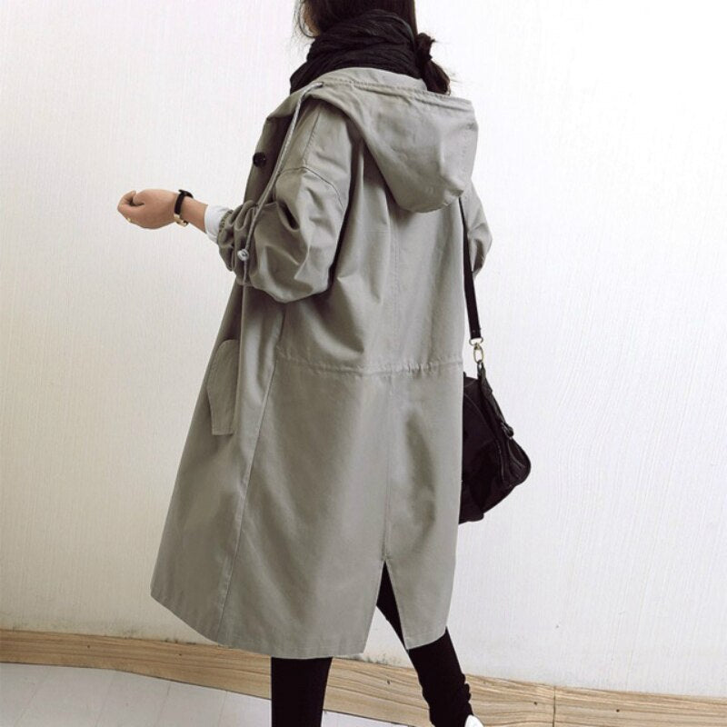 Damen Trenchcoat Lang