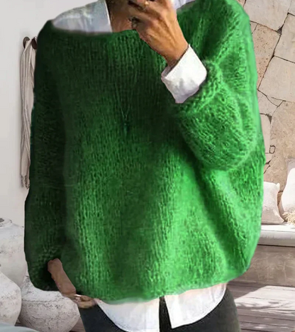 Damen Oversize Strickpullover Weich Gemütlich
