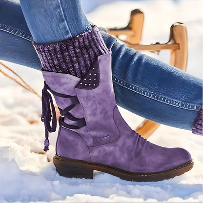 Eveloria Damen Winterschuhe Schneestiefel Schnürsenkel - Eveloria