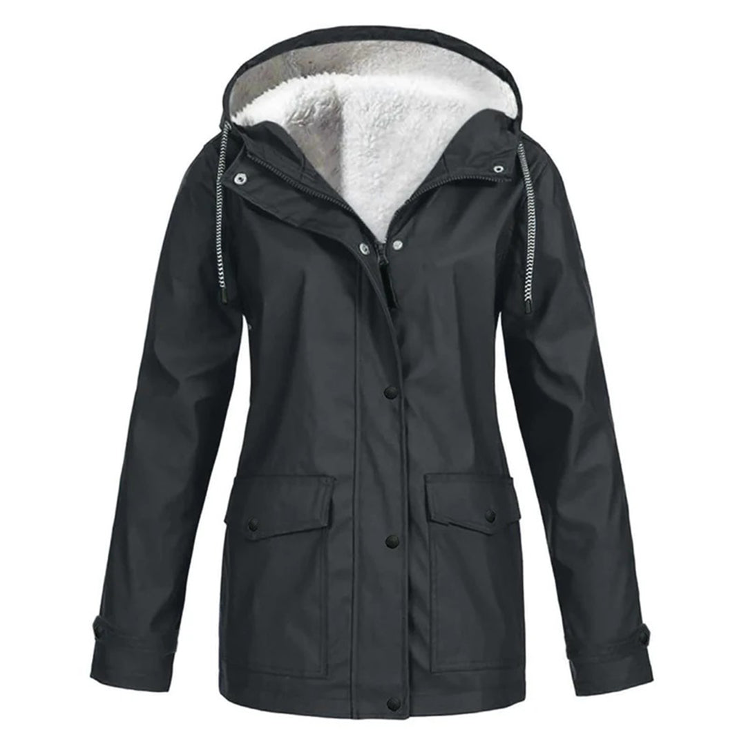 Eveloria Damen Regenjacke Wasserdicht Mittellang