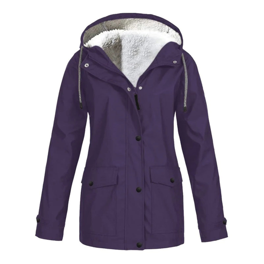 Eveloria Damen Regenjacke Wasserdicht Mittellang