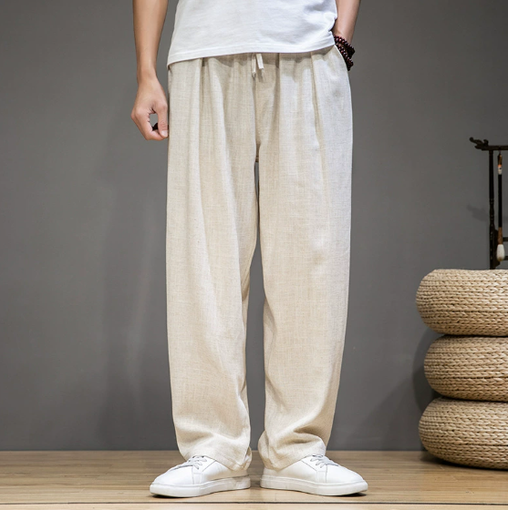 Männer Leichte Khaki-Hosen Locker Sitzend Beige - Eveloria
