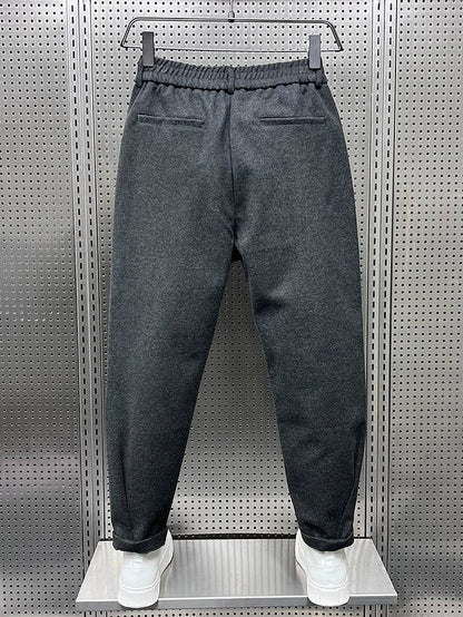 Weite Hosen – Wollmischung – Plissee – Verengte Hosen – Herrenhosen-Chaps Herrenmode