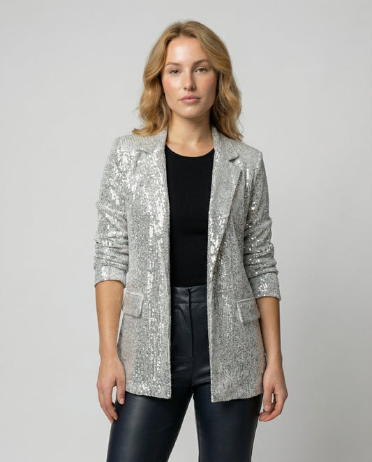 Damen Pailletten Blazer Elegant - Eveloria