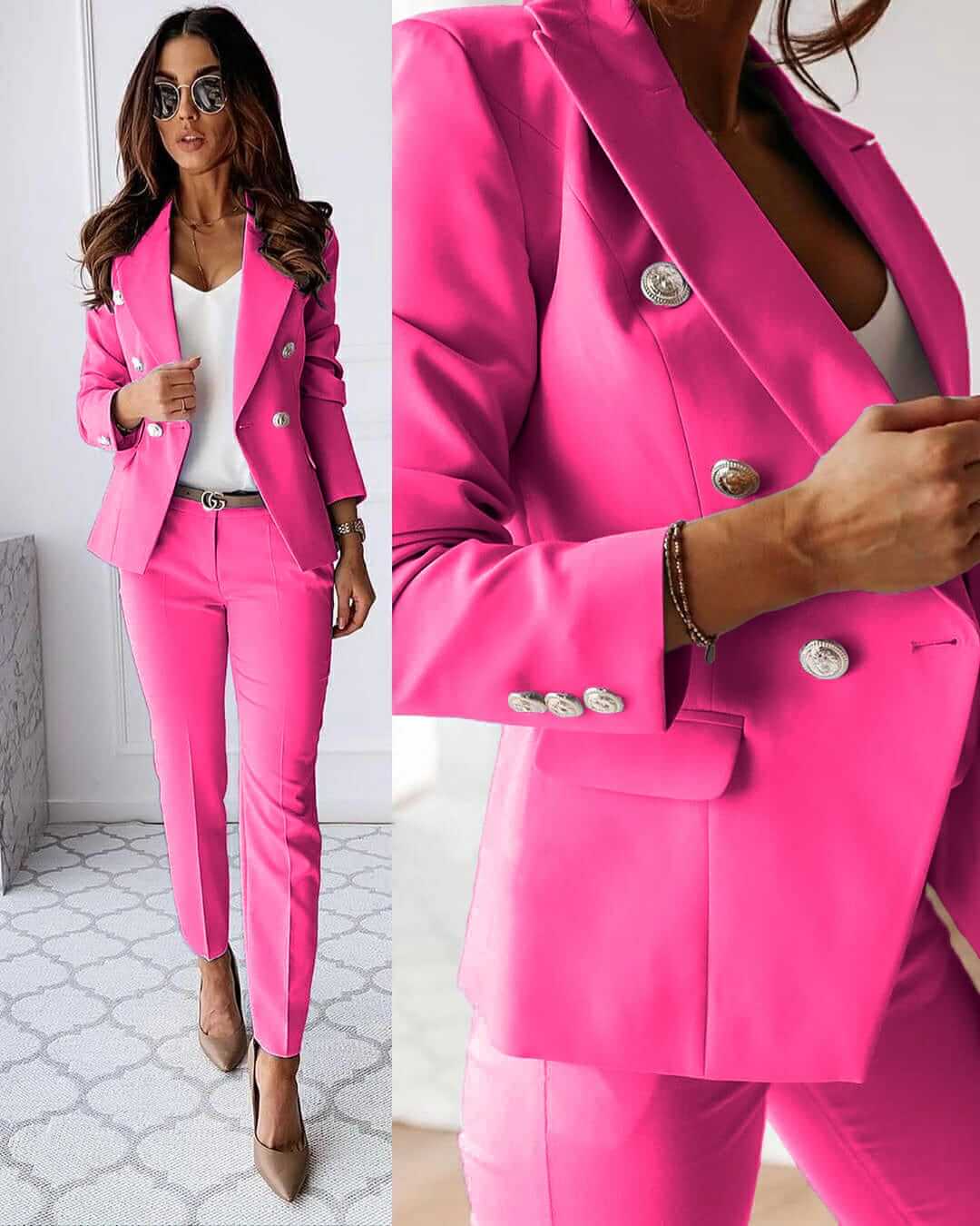 Eveloria Damen Set Jacke Hose Elegant