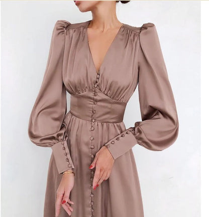 Eveloria Damen Satinkleid Sommer Elegantes Design