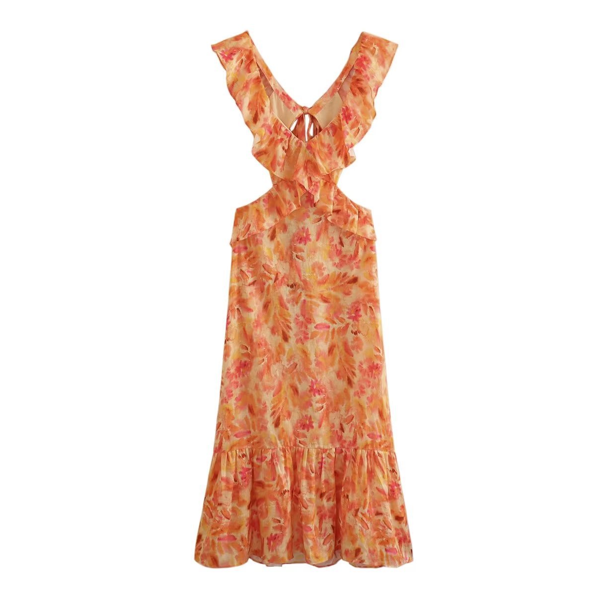 Eveloria Damenkleid Rüschen Bedruckt