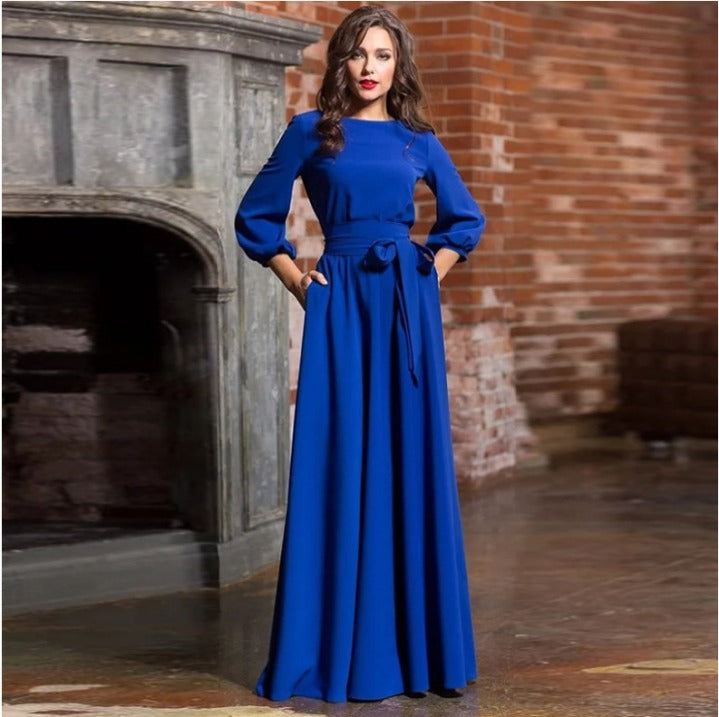 Damen Maxikleid Hochzeitsgäste Fließende Ärmel