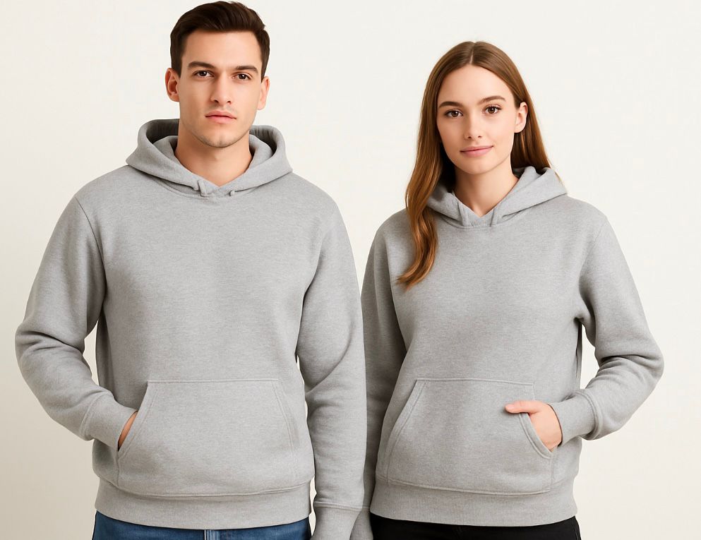 Damen Hoodie Weich Basic Grau - Eveloria