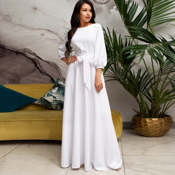 Damen Maxikleid Hochzeitsgäste Fließende Ärmel - Eveloria