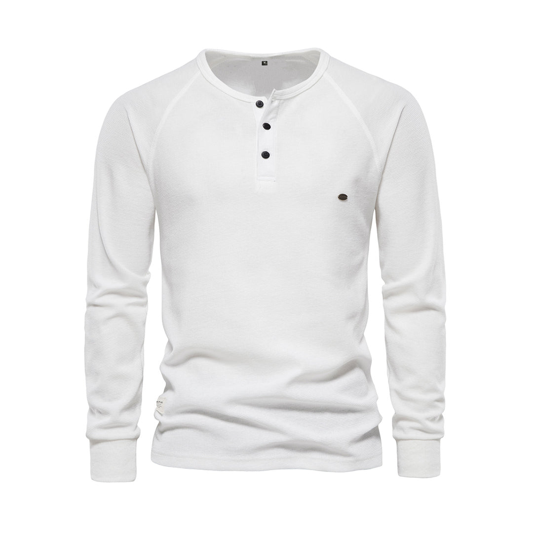 Herren Langarmshirt Atmungsaktives Jersey Weiß