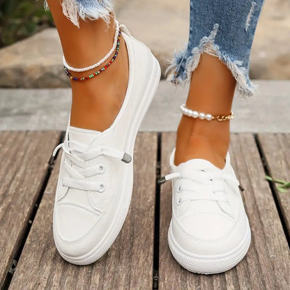 Eveloria Damen Flache Schuhe Rutschfeste Sohle Runde Spitze
