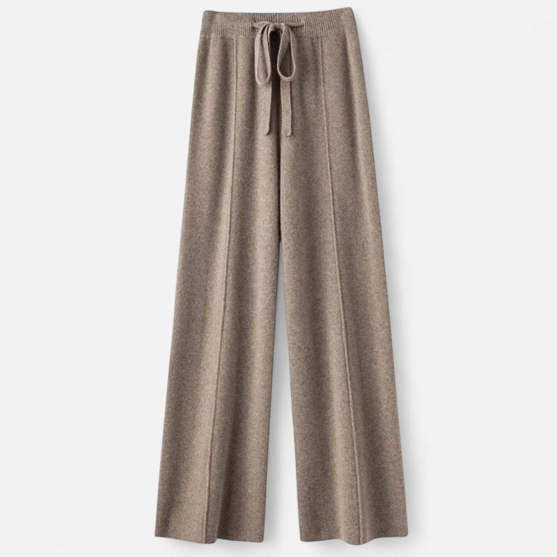 Damen Strickhose Weite Passform Bequem Braun