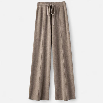 Damen Strickhose Weite Passform Bequem Braun