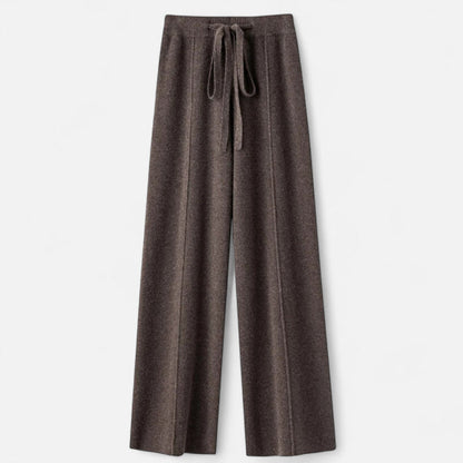 Damen Strickhose Weite Passform Bequem Braun