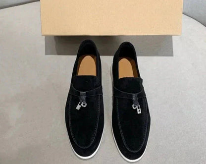 Wildleder-Loafers | Leder | Slip-On | Herren-Anzugschuhe | Loafers-Schwarz-38-Chaps Herrenmode