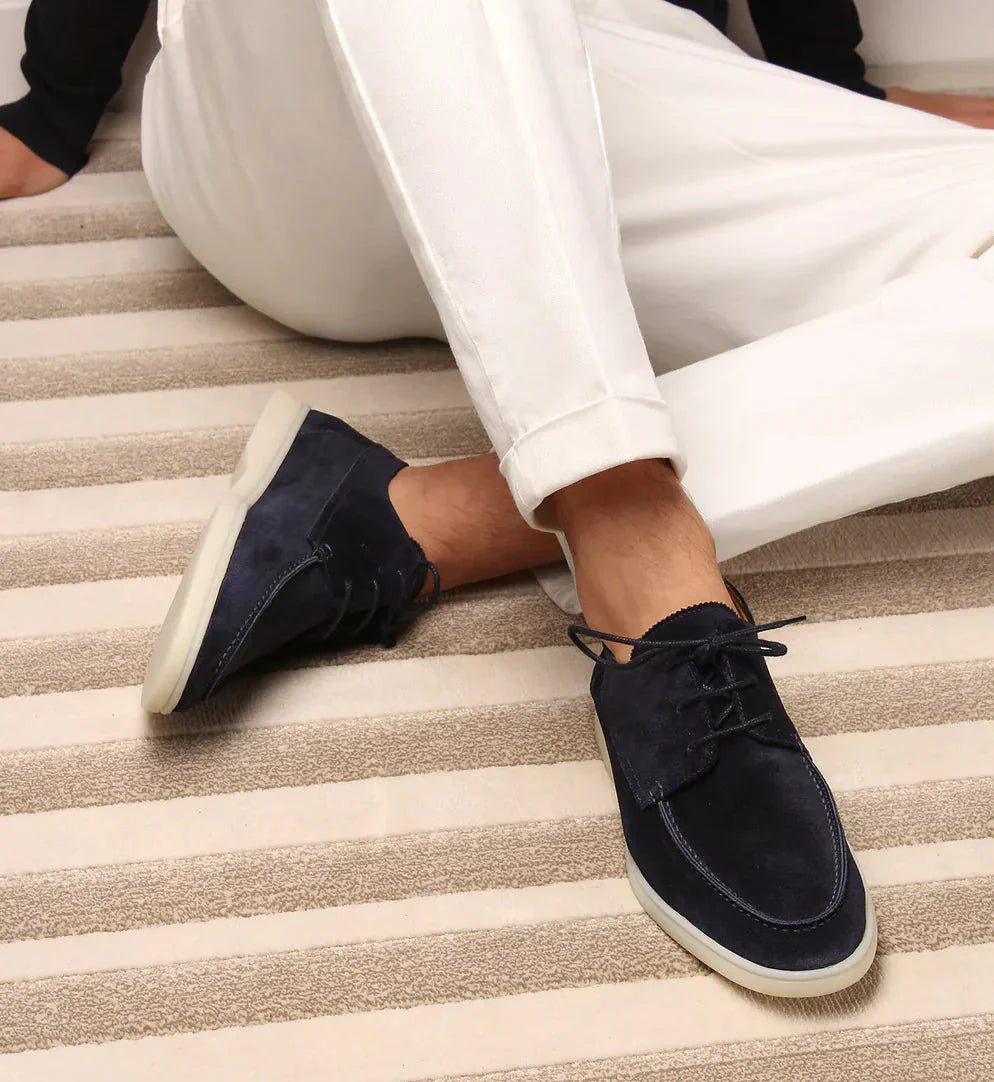 Herren Wildleder Loafers Schwarze Slipper Schuhe - Eveloria
