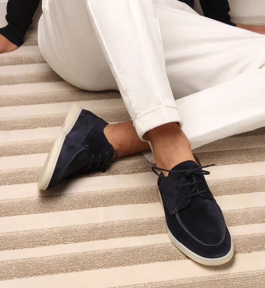 Herren Wildleder Loafers Schwarze Slipper Schuhe - Eveloria