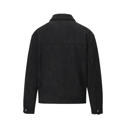 Wildlederjacke – Herren-Lederjacke mit Reißverschluss und Taschen-Chaps Herrenmode