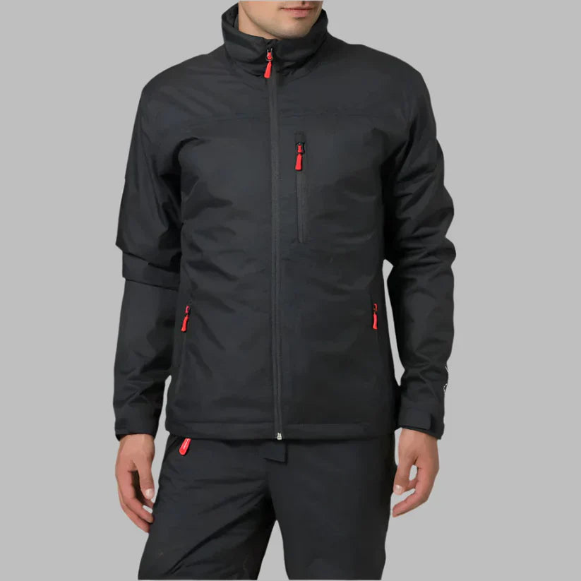Herren Laufjacke Leicht Reißverschluss Windbreaker Schwarz - Eveloria