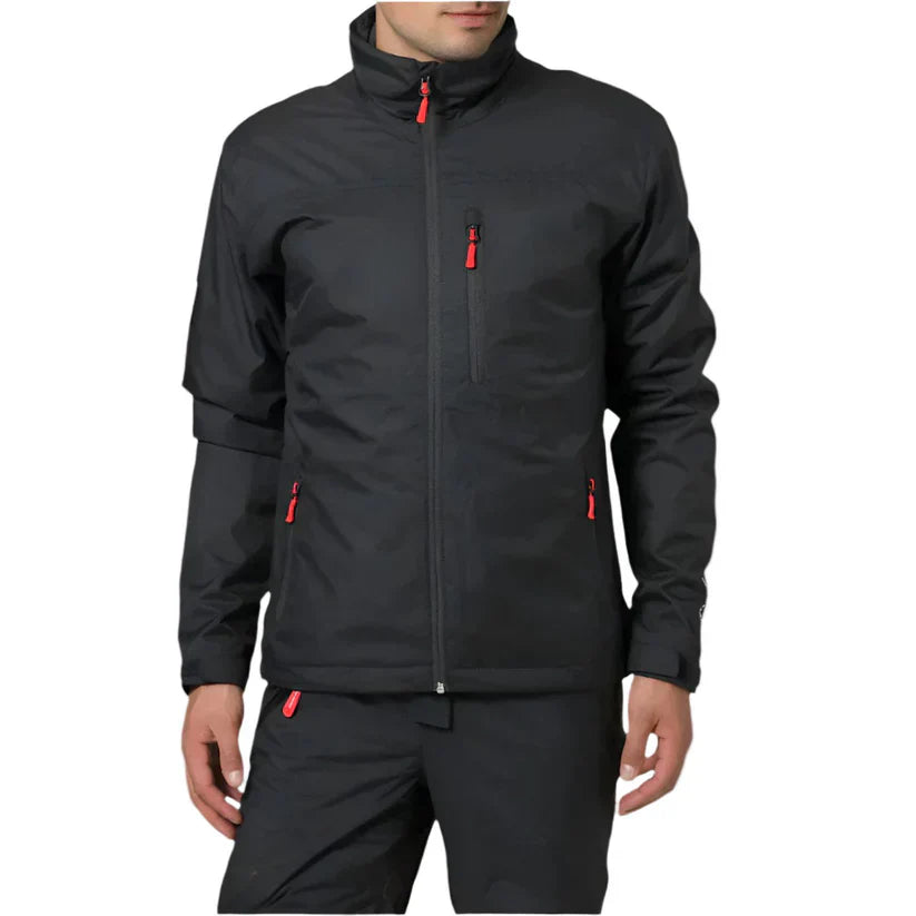 Windbreaker Jacke – Leichte Outdoor-Laufjacke mit Reißverschluss für Männer-Schwarz-S-Chaps Herrenmode