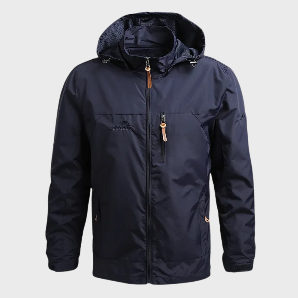 Windbreaker Jacke | Wasserdicht | Kapuzenjacke | Parka Jacke | Herrenjacken-Blau-M-Chaps Herrenmode