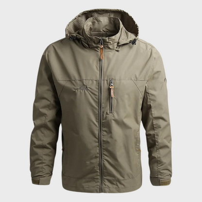 Windbreaker Jacke | Wasserdicht | Kapuzenjacke | Parka Jacke | Herrenjacken-Khaki-M-Chaps Herrenmode