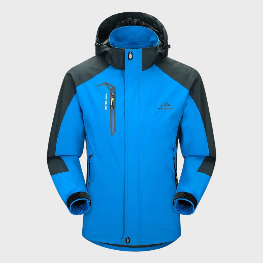 Herren Windbreaker-Jacke Wasserdicht Mit Kapuze Schwarz - Eveloria