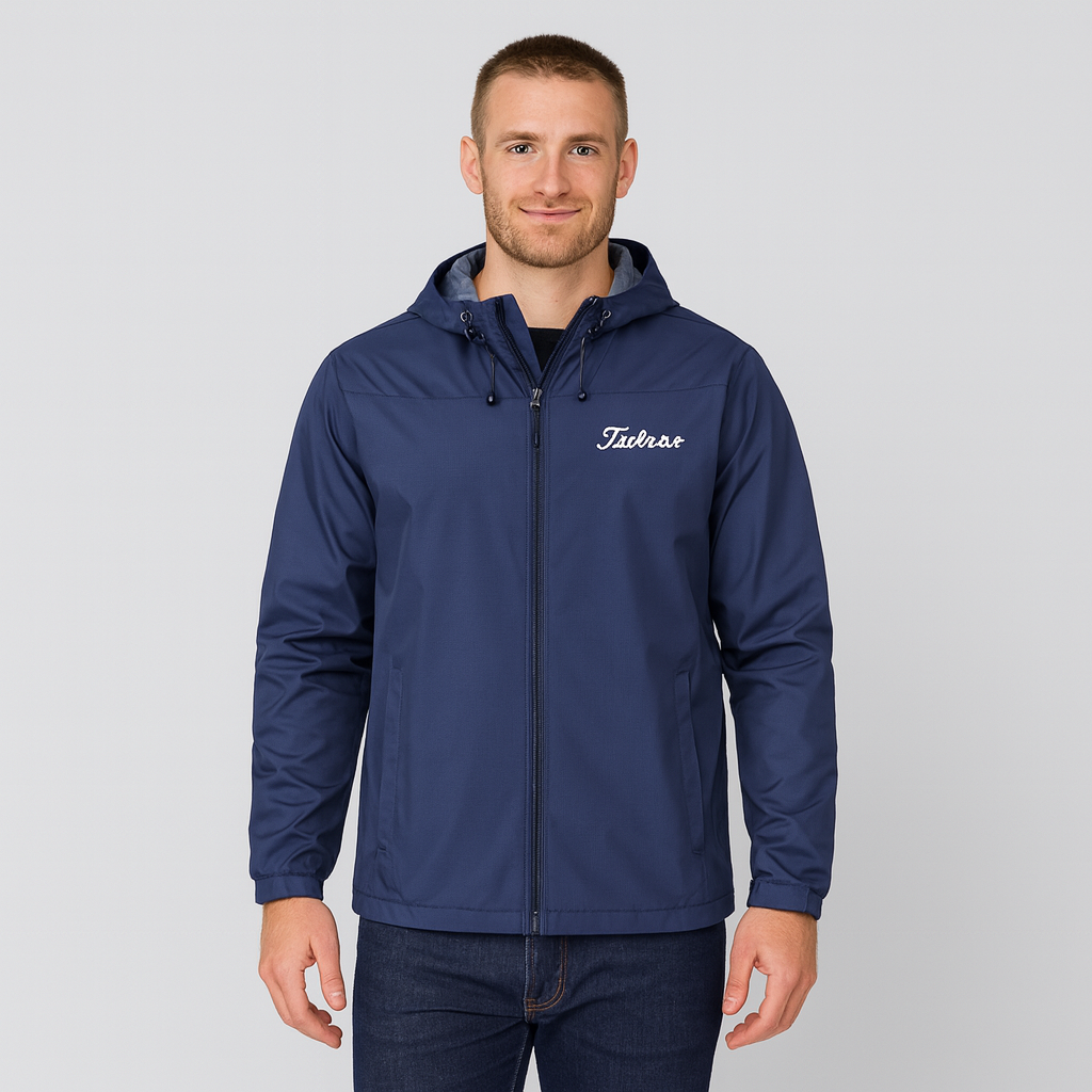 Herren Windbreaker Wasserdicht Reißverschluss Schwarz - Eveloria
