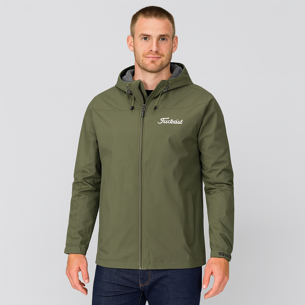 Windbreaker Jacke – Wasserdichte Outdoor-Jacke mit Reißverschluss für Männer-Grün-S-Chaps Herrenmode