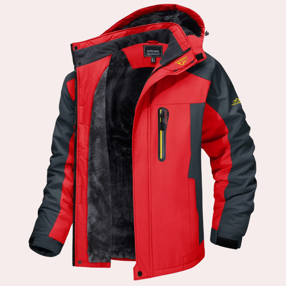 Herren Windbreaker-Jacke Wasserdicht Mit Kapuze Schwarz - Eveloria