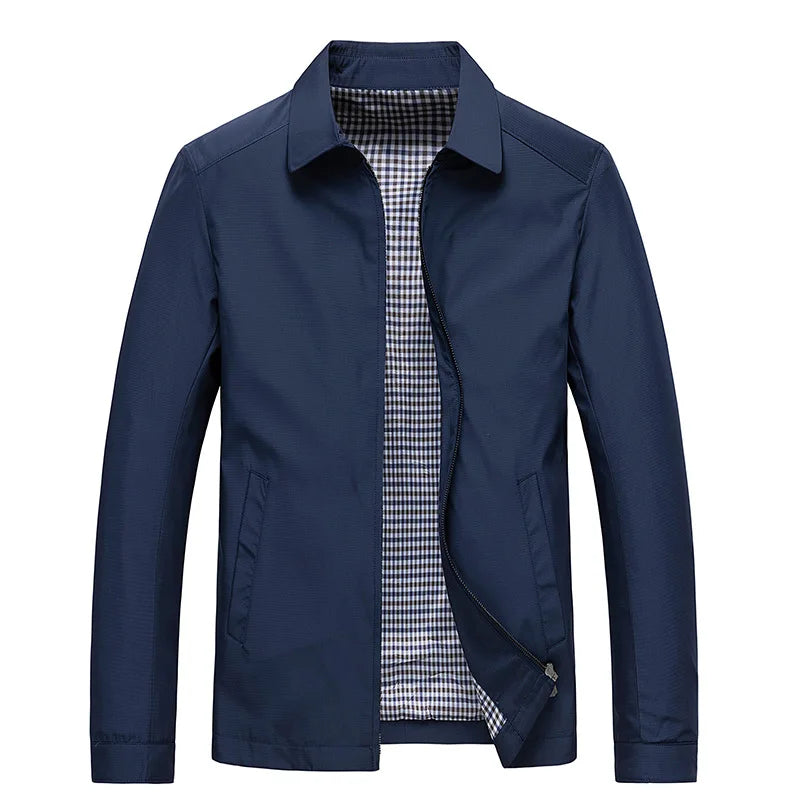 Winddichte Jacke - Leichte Wasserjacke mit Reißverschluss für Männer-Blau-XS-Chaps Herrenmode