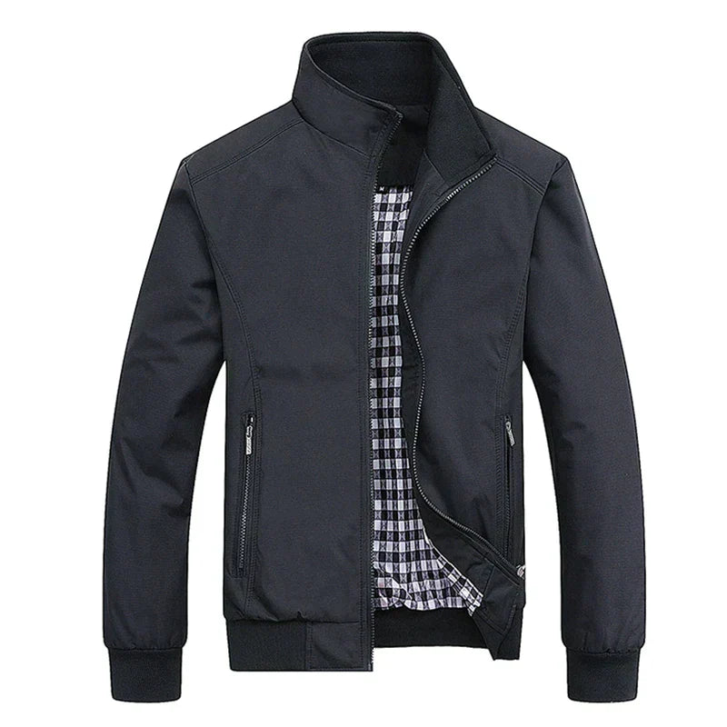 Herren Harrington-Jacke Winddicht Reißverschluss Hoher Kragen - Eveloria
