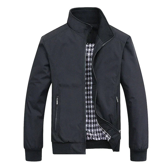Herren Harrington-Jacke Winddicht Reißverschluss Hoher Kragen - Eveloria
