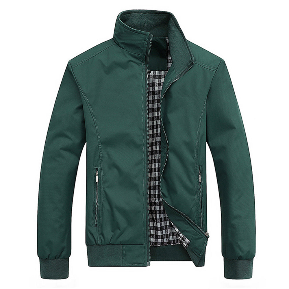 Herren Harrington-Jacke Winddicht Wasserdicht Reißverschluss Schwarz - Eveloria