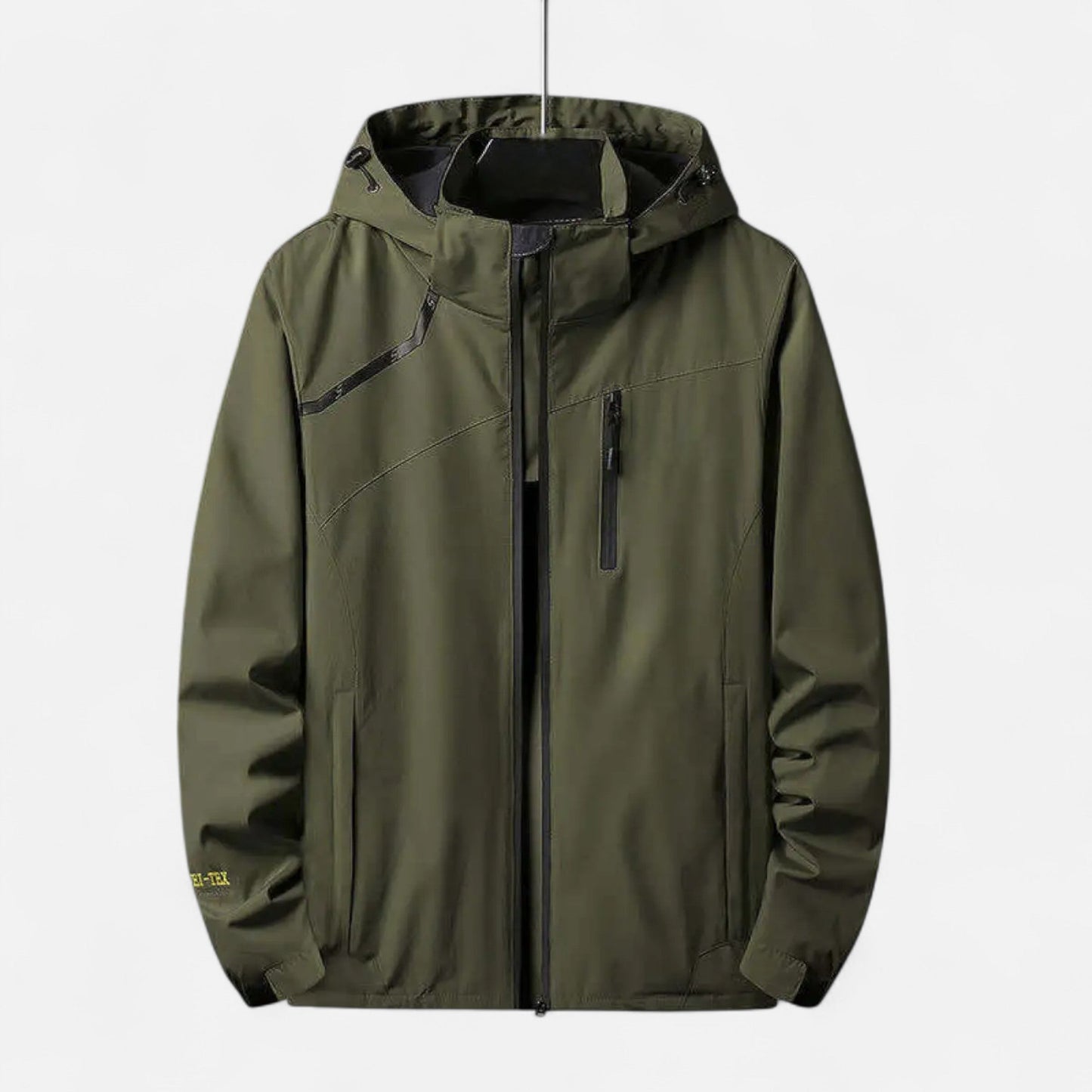 Windjacke | Kapuze | Wasserdicht | Outdoorjacke | Herrenjacke-Armeegrün-M-Chaps Herrenmode