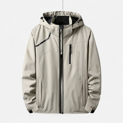 Windjacke | Kapuze | Wasserdicht | Outdoorjacke | Herrenjacke-Beige-M-Chaps Herrenmode