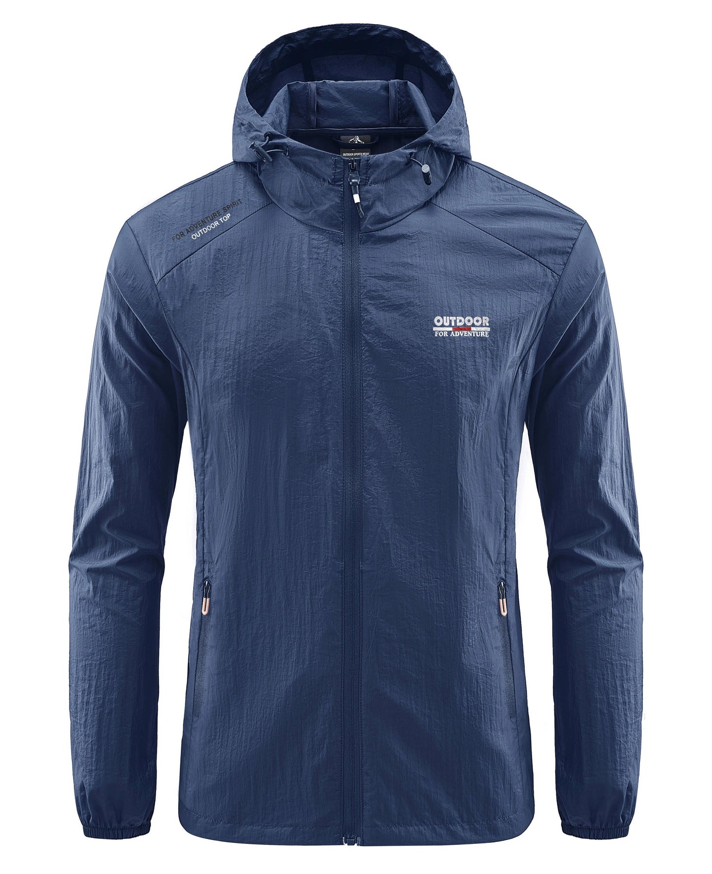Herren Laufjacke Leicht Wasserdicht Mit Kapuze Schwarz - Eveloria