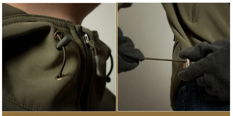 Windjacke | Mit Kapuze | Taktisch | Outdoor-Jacke | Wasserdichte Regenjacke für Männer-Chaps Herrenmode