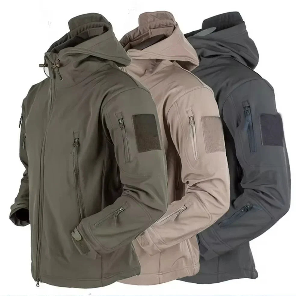 Herren Outdoor-Windjacke Wasserdicht Mit Kapuze Schwarz - Eveloria