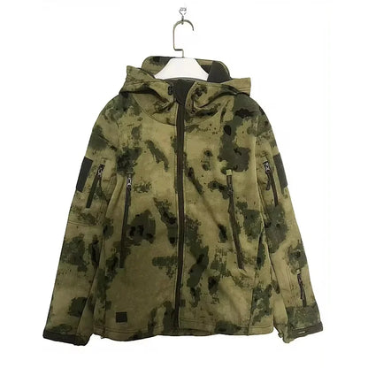 Windjacke | Mit Kapuze | Taktisch | Outdoor-Jacke | Wasserdichte Regenjacke für Männer-Dschungelgrün-S-Chaps Herrenmode