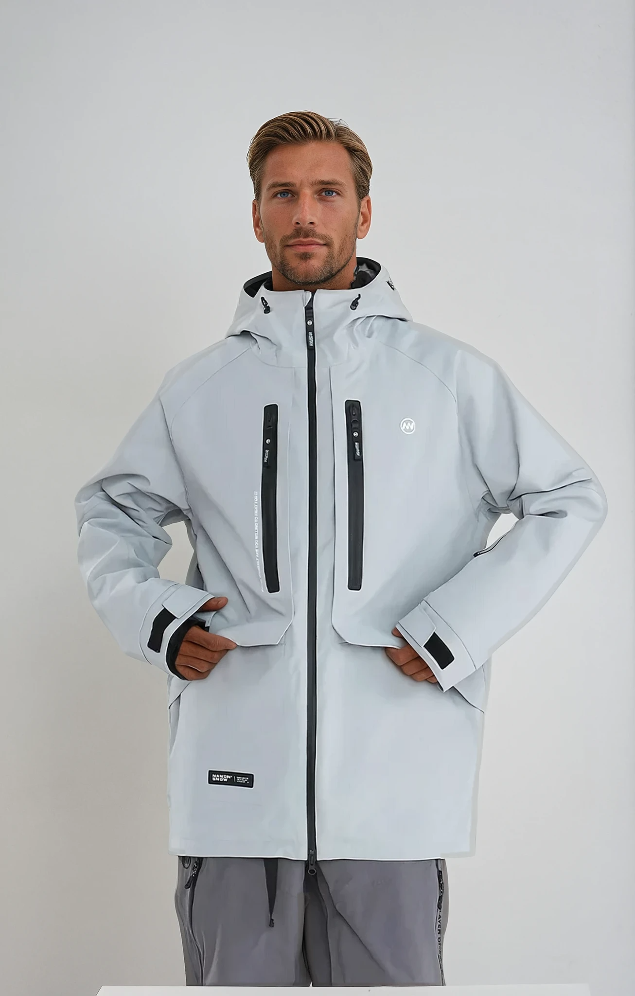 Herren Oversized Windjacke Wasserdicht Isoliert Schwarz - Eveloria